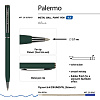 Ручка "PALERMO" в метал. футляре 0,7 ММ, СИНЯЯ  (зеленый корпус, футляр черный)