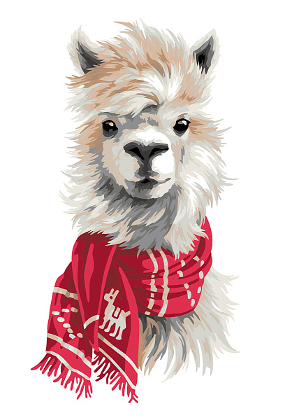 Картина по номерам 30*20 "Пушистый альпака" "ФРЕЯ"