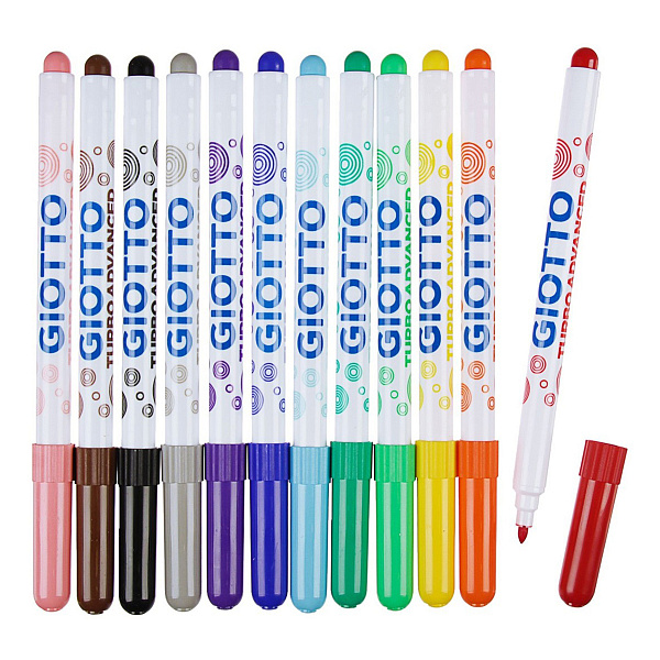 "Giotto" TURBO  ADVANSED Фломастеры суперсмываемые 12 цв