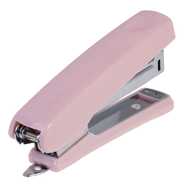 Степлер на 16 л. №10 Hatber Gentle Пластиковый 100 скоб захват 60мм с антистеплером Ассорти в картонной коробке