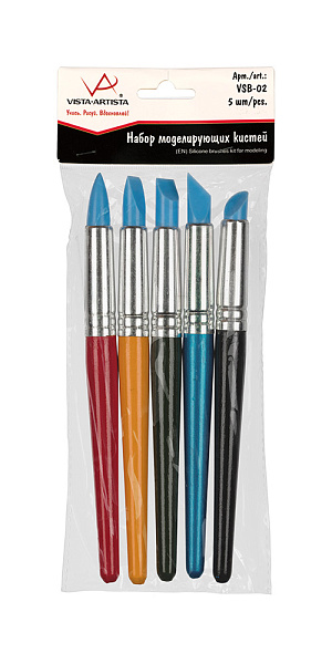 Набор моделирующих кистей "VISTA-ARTISTA"  19 см  5 шт. короткая ручка .