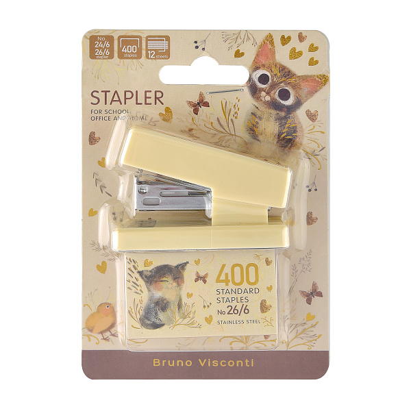 Степлер 24/6&26/6 СО СКОБАМИ "LOVE ME", 400 скоб