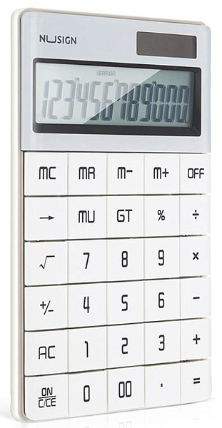 Калькулятор 12 разр., Deli Nusign белый 