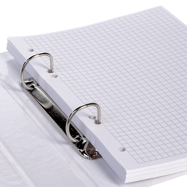 Сменный блок 120 листов А5 в клетку Бумага Офсетная 80гр/кв.м Универсальная перфорация для тетрадей на кольцах "Premium"   в индив.упак.