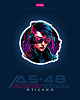 Тетрадь 48 л. кл. "Cyberpunk sticker" 65г/кв.м, выб лак 5 диз.в блоке скругл.углы 