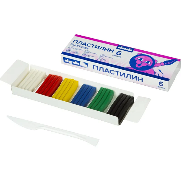 Пластилин 6 цв. 90 гр DADI со стеком