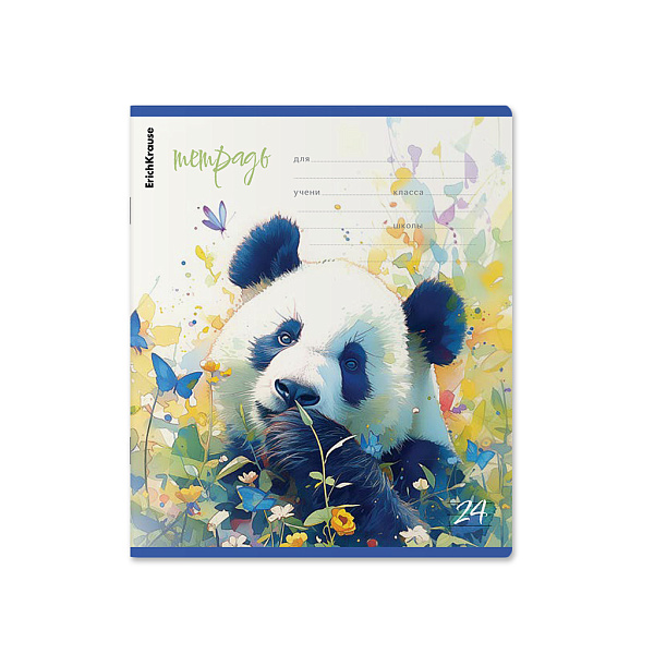 Тетрадь 24 листа в линию "Flower Panda" ErichKrause (в плёнке по 10 шт.)_MIX-PACK