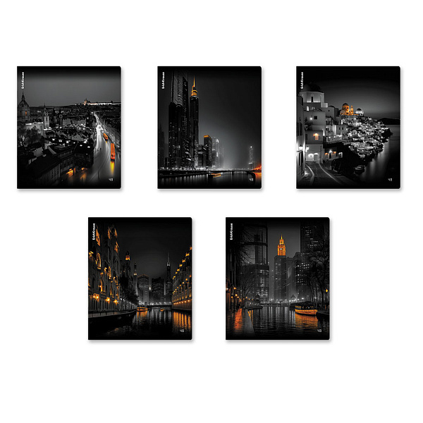 Тетрадь 48 листов в клетку "Urban Lights", глянцевая ламинация ErichKrause   _MIX-PACK