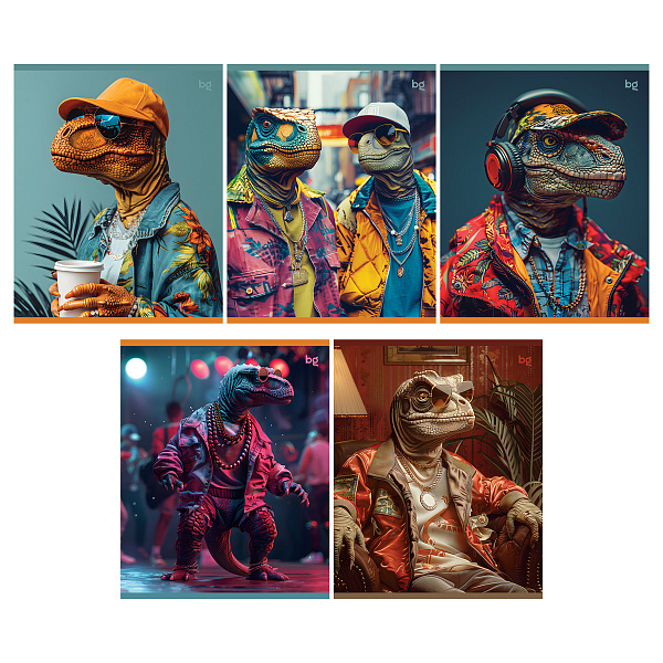 Тетрадь А5 48 листов в линию, BG "Дино", обложка мелованный картон, вд-лак, 60 г/м2, эконом