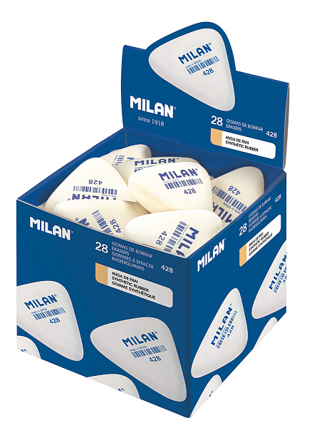 Ластик Milan "428", треугольный, белый, 5.1х4.6х1.3 см