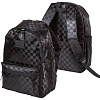 Рюкзак "deVENTE. TOTAL BLACK" подростковый 44x31x20 см (19 л) 650 г, текстильный  жаккардовой клеткой, уплотненная спинка