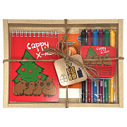 Набор блокнот "Капибара" А6 60 л. +Набор гелевых ручек 6цв. колпачки в виде Котиков, +Корректор-лента "Капибара" 5мм х 3м на блистере