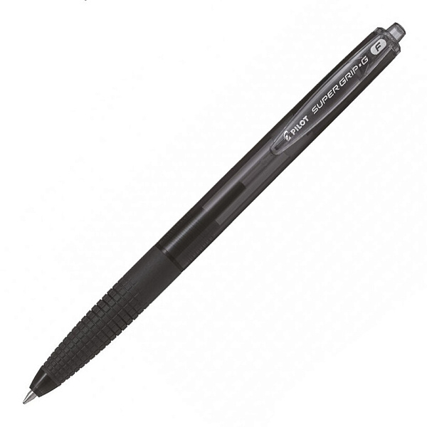 Ручка шариковая автомат. 0,7 мм Pilot Super Grip G, ЧЕРНАЯ с резиновым грипом, чернила на масляной основе
