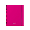 Тетрадь А5+ 80 л. кл. пластиковая обложка на спирали ErichKrause Neon, ассорти, на резинке
