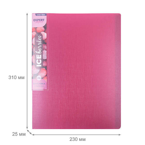 Папка 60ф А4 "Expert Complete"   Trend ICEberries 700 мкм  25 мм  1 шт. брусника