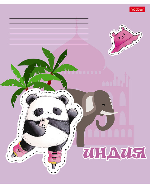 Тетрадь 24 листа в клетку "Плюшевые панды" 65г/кв.м скругленные углы