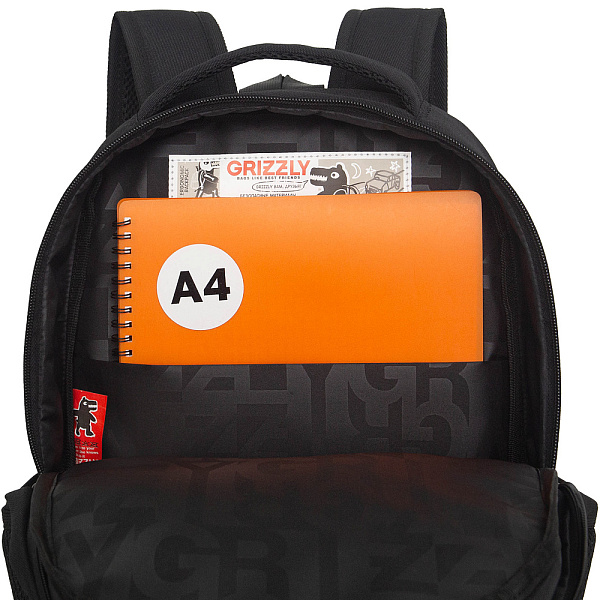 Рюкзак школьный с картхолдером на держателе (/1 черный)