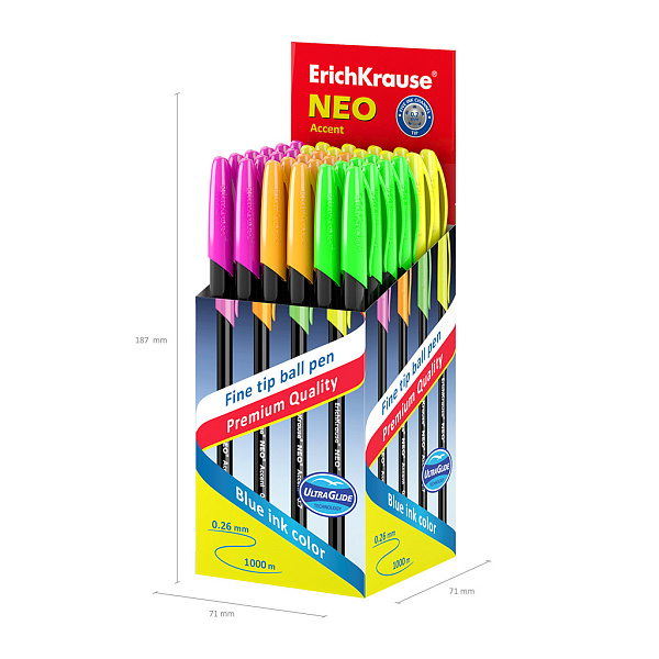 Ручка шариковая ErichKrause Neo® Accent, СИНЯЯ