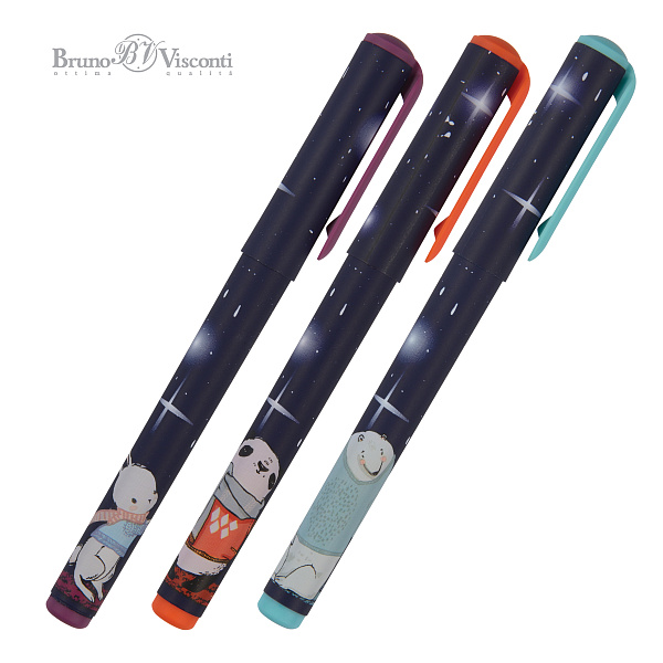 Ручка шариковая 0,7 мм "DreamWrite. Волшебная ночь" в тубусе СИНЯЯ, 3 вида