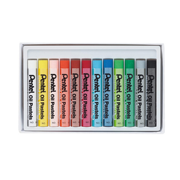 Пастель масляная 12 цв. "Pentel" в картоне
