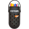 Пенал "deVENTE. Flip Flops" 20x8x4 см, фигурный, EVA, с крышкой и ручкой, с отверстиями для значков, черный