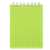 Блокнот А7 80 л. кл. на гребне "LINE NEON" Зелный. Пластиковая обложка 