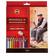 Карандаши акварельные набор 48 цветов Mondeluz OLD MAN 3713 + точилка + кисть 2 штуки