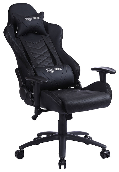 Кресло игровое Cactus CS-CHR-0099BL с RGB подсветкой черный эко.кожа с подголов. крестов. сталь