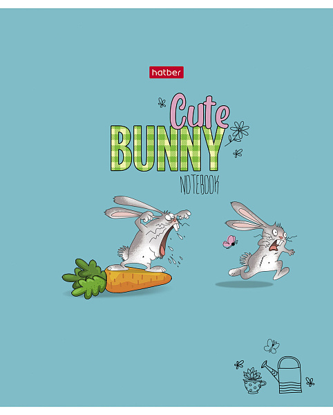 Тетрадь 48 л. кл. "Милый зайка" 65г/кв.м мат.ламин. 5 диз.в блоке скругл.углы