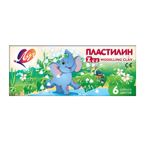 Пластилин 6 цв. Луч "ZOO" к/уп