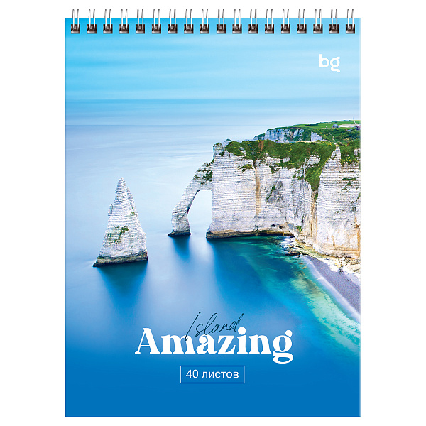 Блокнот А5, 40 листов на гребне, BG "Amazing", мягкая обложка мелованный картон, 60 г/кв.м