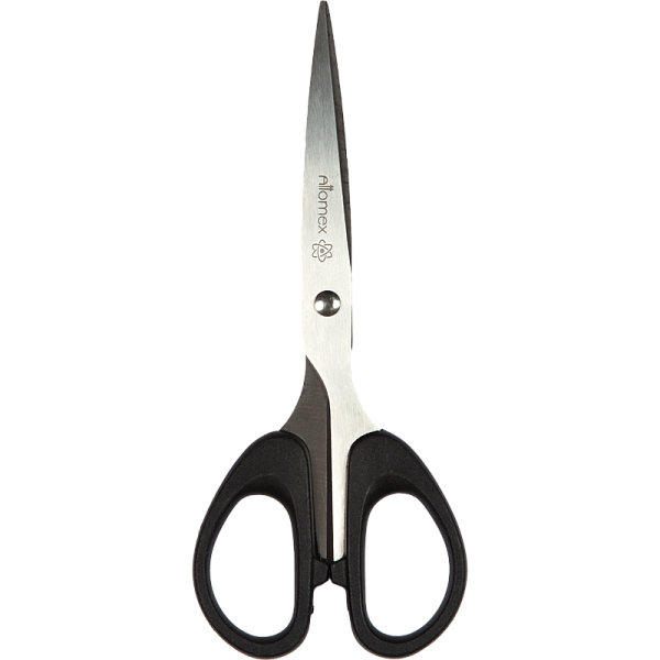 Ножницы 180 мм канцелярские "Attomex", пластиковые кольца, в пластиковом пакете