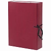 Короб архивный А4, 80мм, INDEX разборный, бумвинил, на 2-х завязках, бордовый
