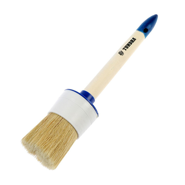 Кисть круглая, натуральная щетина, деревянная рукоятка, 55 мм
