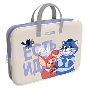 Папка текстильная на молнии ErichKrause с ручками Простоквашино (Идея), A4+