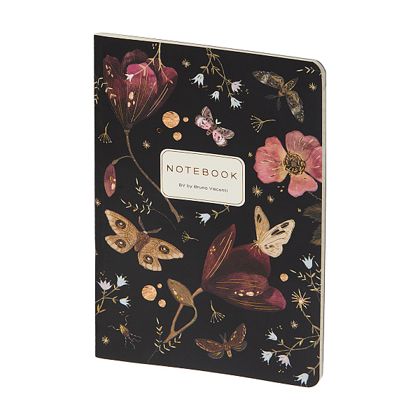 Тетрадь BV А5 40 л. лин. "FLORA.Бабочки.Ночные цветы" Bruno Visconti 