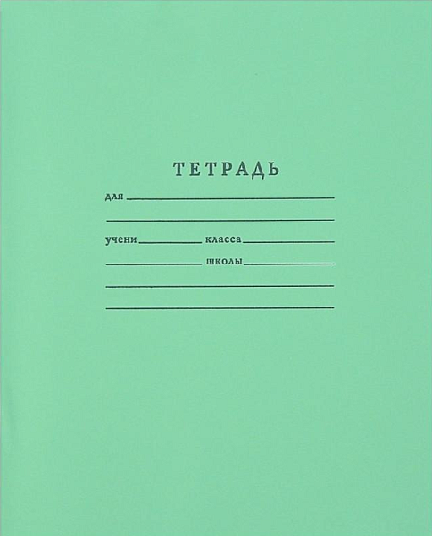 Тетрадь 12 листов в линейку «Зелёная обложка», бумажная обложка, серые листы, блок №2, белизна 65%