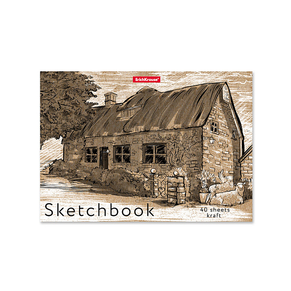 Альбом д/эскизов А5 40 л. на клею ErichKrause® Etude, крафт-бумага