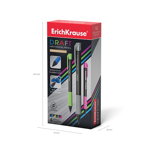 Карандаш автомат. 2,0 мм ErichKrause Draft