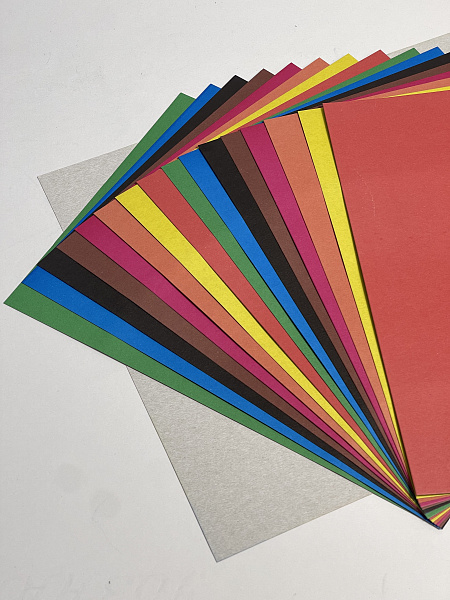 Картон цветной А4, 16 листов, 8 цветов, "Белочка", немелованный, односторонний, 200г/м2, в папке