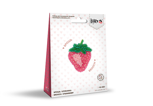 Набор для вышивания "Klart"  "Брошь. Клубника" 4.5  х 6  см