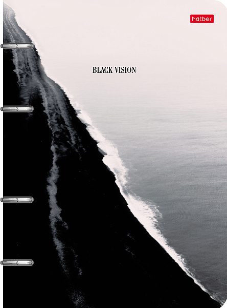 Тетрадь на кольцах 80 л. "Black vision" А5ф на 4-х кольцах Слим-картон с высечкой под кольца мат ламин,тиснение в индив.упак.