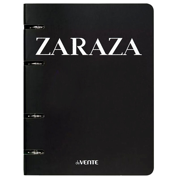 Тетрадь на кольцах 120 л. кл. А5 "deVENTE. ZARAZA" (160x212 мм) со сменным блоком, блок офсет 60 г/м², гибкая обложка слим из мелованного картона 560г/м², цветная печать, матовая ламинация, термоусадочная пленка