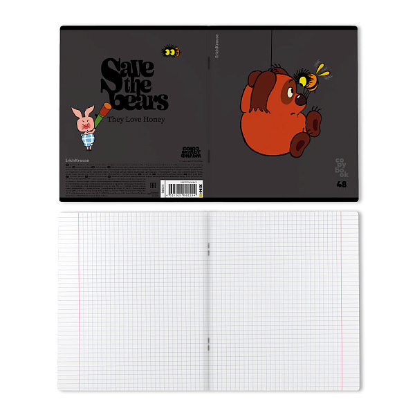 Тетрадь 48 л. кл. "Винни-Пух" выборочный УФ-лак ErichKrause _MIX-PACK