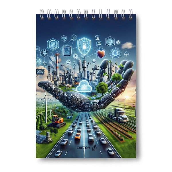 Блокнот А5 40 л. кл. на гребне "Взгляд в будущее" 01267  "Светоч"