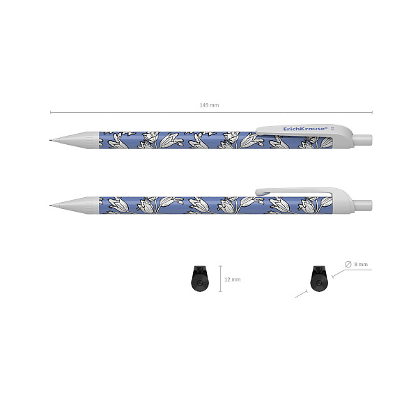 Карандаш автомат. 0,5 мм ErichKrause Tulips НВ (в тубусе)