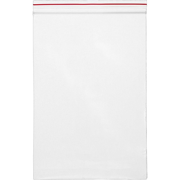 Пакет упаковочный с замком Zip Lock "deVENTE" 180x250 мм, ПНД, 35 мкм, прозрачный, 50 шт в упаковке, с красной полосой на zip-застежке