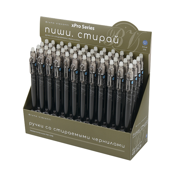 Ручка гелевая 0,5 мм стираемая "DeleteSlimClick.xPro" синяя  