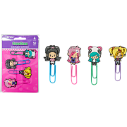 Набор закладок-скрепок "deVENTE. NicoNico:-)" металлические овальные цветные 50 мм с элементами декора, в блистерной упаковке, ассорти 4 дизайна