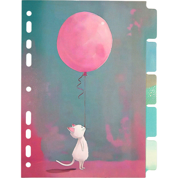 Разделитель листов "deVENTE. Balloons" A5 (160x210 мм) ламинированный мелованный картон 210 г,м2, с рисунком, 5 шт, индивидуальная упаковка